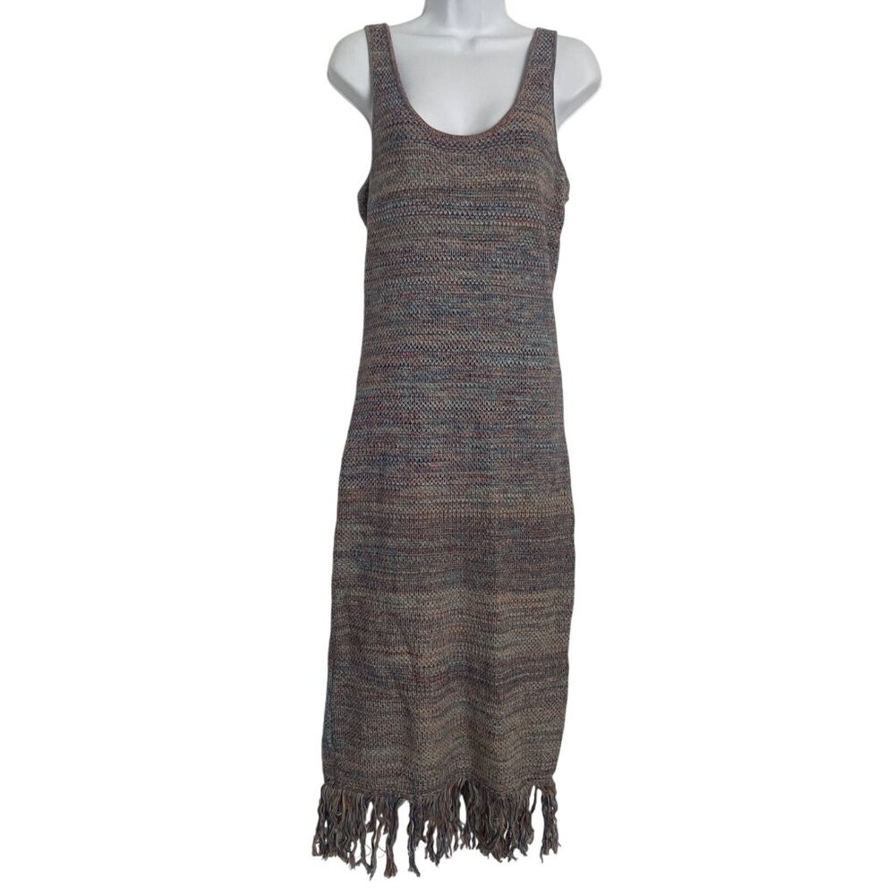 Future Collective Alani Noelle Knit Fringe Hem Dress Size‎ M Boho Beach